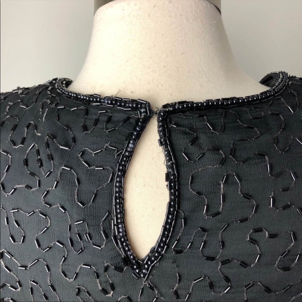 STENAY Vintage Silk Floral Sequin Beaded Blouse size L - Picture 7 of 12